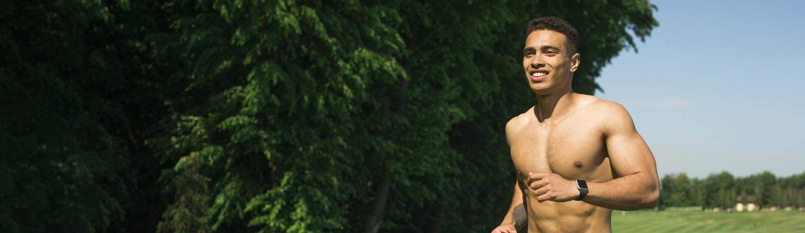 athletic man practicing sport outdooa
